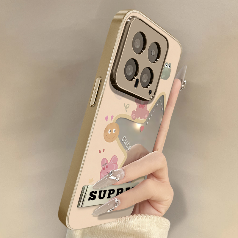 浙皇适用于小米17promax手机壳14镜面13高级15全包11防摔mix4支架civi5网红新款女款可爱12ultra动物镂空星星