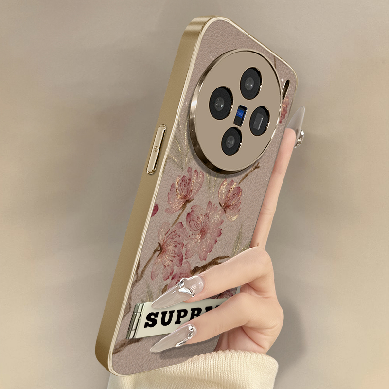 浙皇适用于vivox200s手机壳x100新款x90s高级x80pro国风x70创意x60支架y300电镀y78防摔77女小羊皮复古素描画