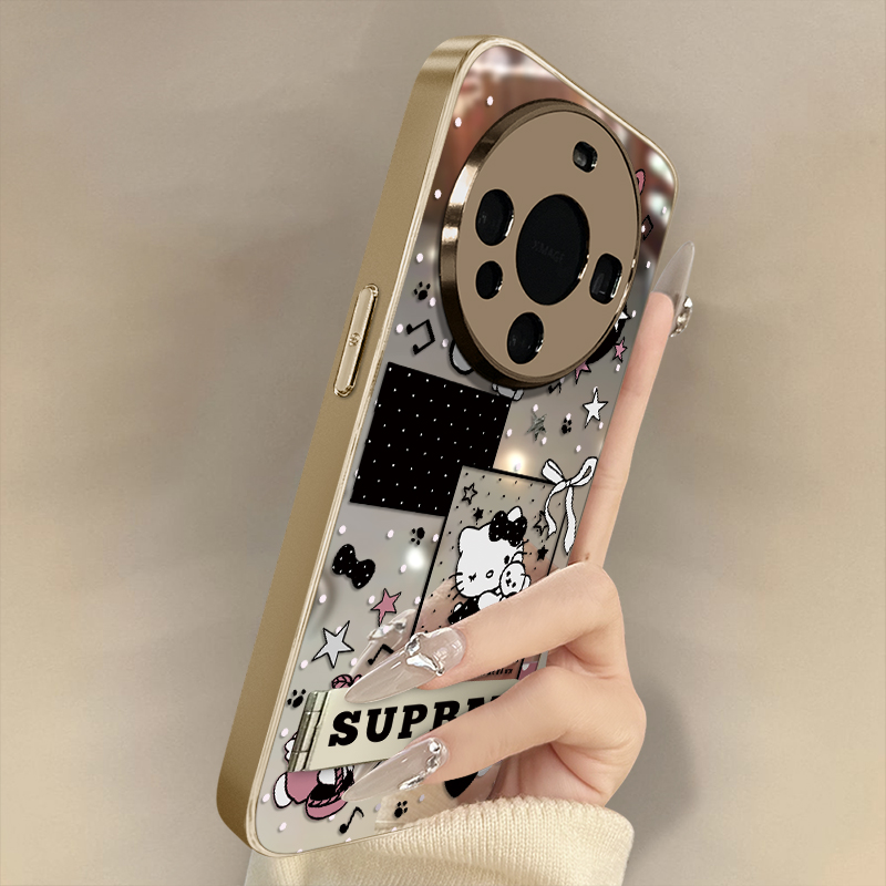 浙皇适用华为mate70手机壳Mate60Pro+高级网红proplus新款50E可爱40Pro女电镀30镜面全包防摔支架黑白kitty