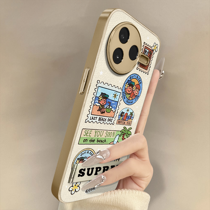 浙皇适用于红米k80手机壳k70e新款k60ultra高级k50全包note14防摔支架13创意电镀羊皮女款可爱12pro假日出游