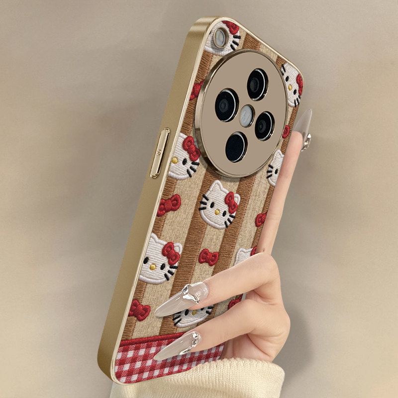 条纹kt猫适用于oppofindx9手机壳findx9pro新款x8s卡通x7ultra可爱小羊皮x6网红x5好看a97男女A6高级防摔支架