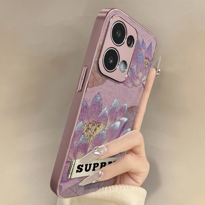 浙皇适用OPPOReno13Pro手机壳Reno12高级11网红10新款reno9Pro+可爱女8电镀7小羊皮6全包5防摔支架国风荷花