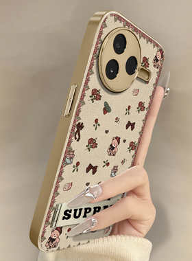 浙皇适用红米K80Pro手机壳K70E高级60Ultra网红50新款Note14Pro+可爱女13电镀小羊皮12全包防摔支架玫瑰小熊