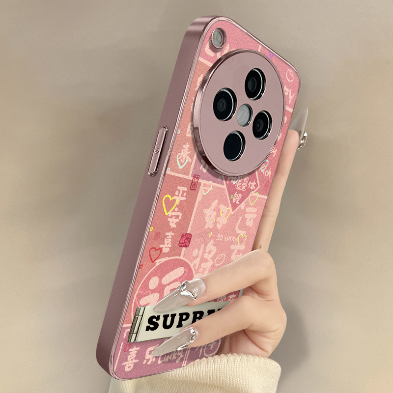 浙皇适用于oppofindx8手机壳x7ultra新款x6pro文字x5创意a97女款高级a93s支架a72全包防摔小羊皮a2好运将至