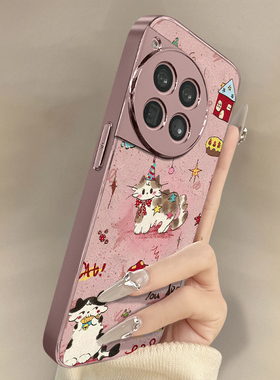 帽子小猫适用于一加15手机壳一加13t新款13卡通12可爱小羊皮11网红Ace6好看ace5ultra男女3pro高级2v防摔支架