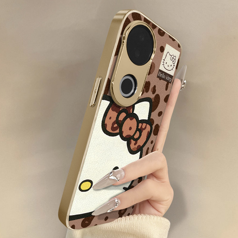 大脸kt猫适用于vivos30手机壳s20pro新款s18e卡通s17t网红15可爱s19女s16高级12支架s10全包防摔小羊皮保护套