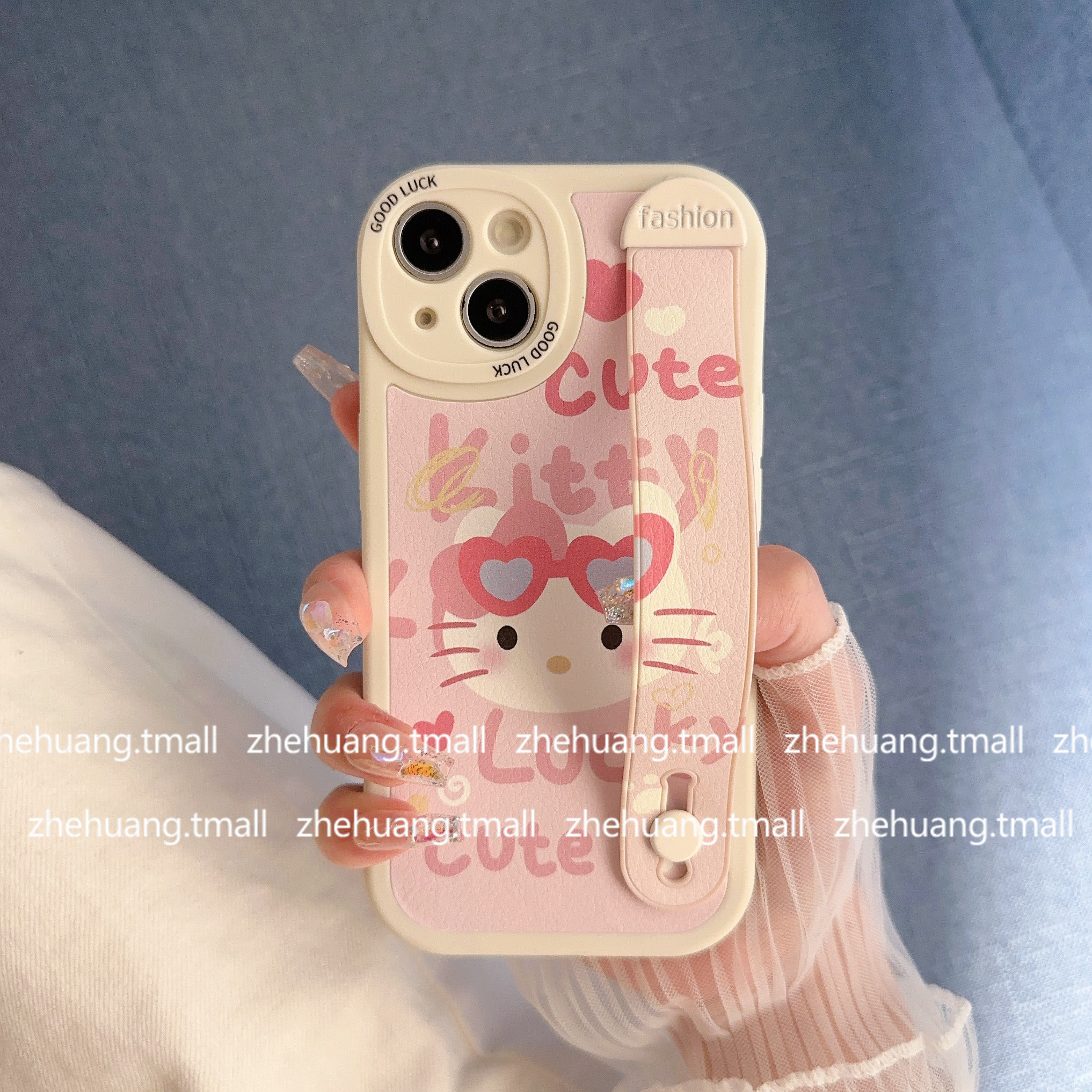 英文卡通kt猫腕带适用荣耀magic5pro手机壳magic3新款play5硅胶play7t