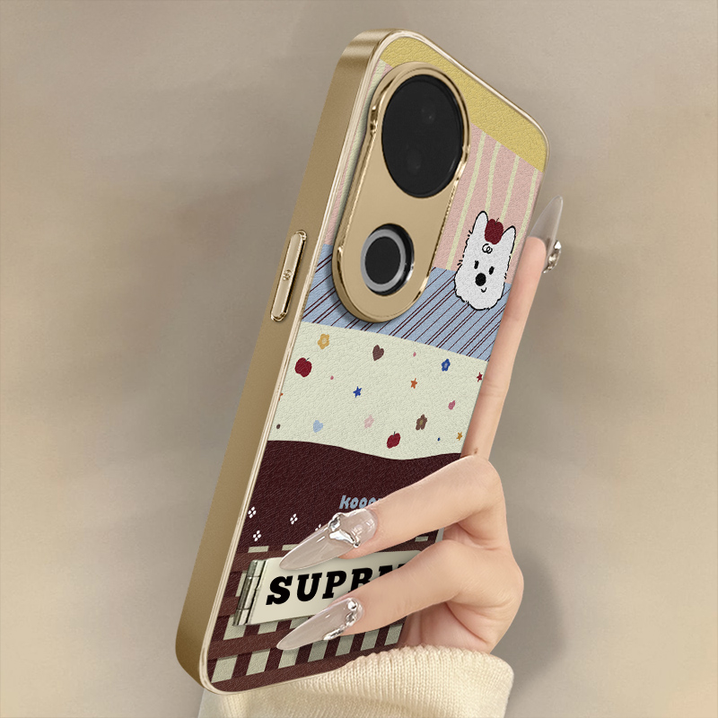 拼接格子适用于vivos30手机壳s20pro新款s18e卡通s17t网红15可爱s19女s16高级12支架s10全包防摔小羊皮保护套