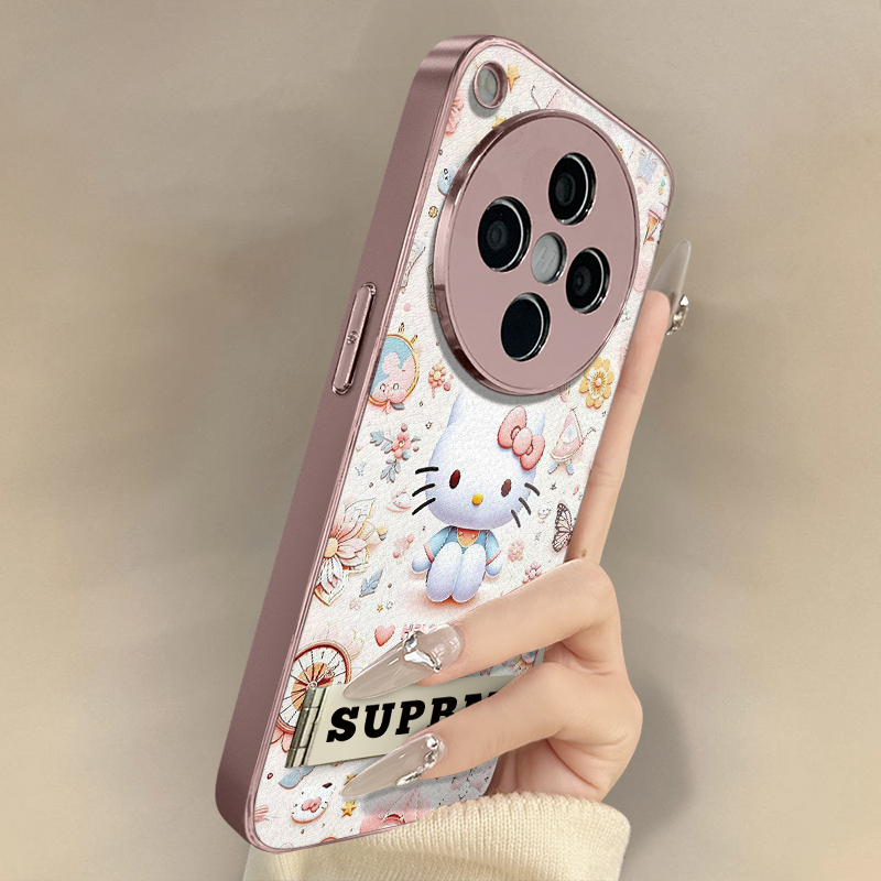 堆坐kt猫适用于OPPOFindX9手机壳x7ultra新款findx8卡通x6网红x5可爱女a97高级a93s支架全包防摔小羊皮保护套