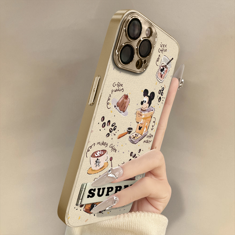浙皇适用于苹果17手机壳iPhone15新款14plus高级13防摔16promax支架8网红7卡通xs小羊皮11男女12可爱咖啡米奇