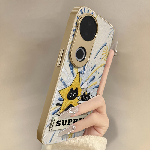 惊喜小猫适用于vivos30手机壳s20pro新款s18e卡通s17t网红15可爱s19女s16高级12支架s10全包防摔小羊皮保护套