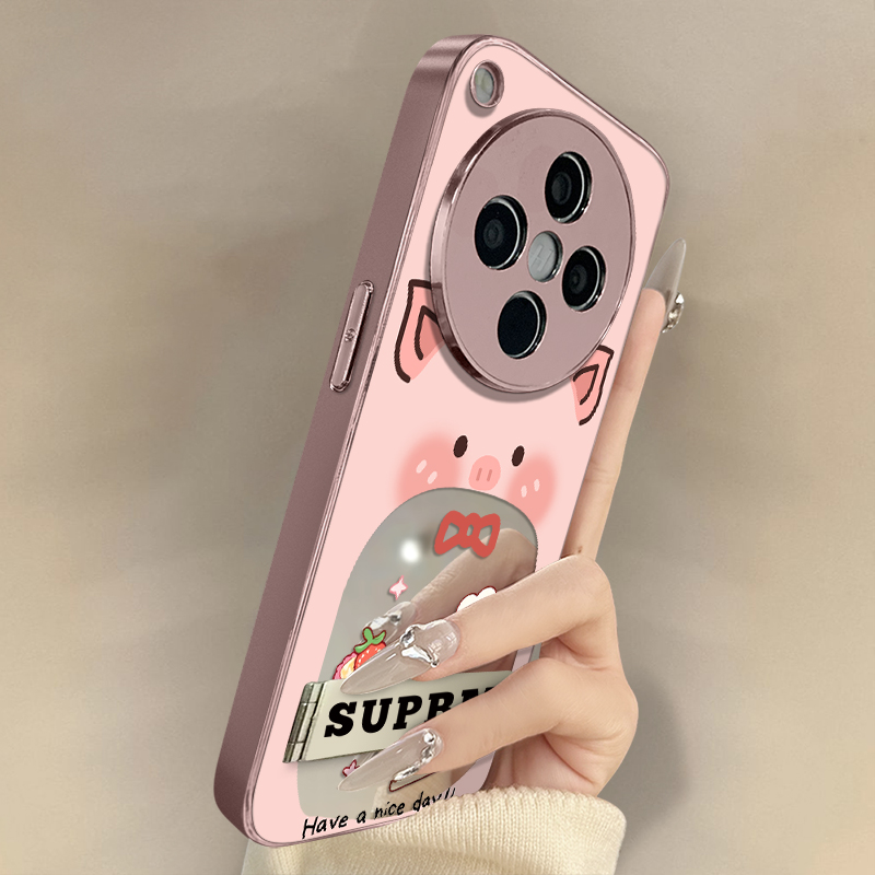 浙皇适用于oppofindx8手机壳x7ultra新款x6pro全包x5防摔a97支架a72电镀a55女a3i镜面可爱a93s高级a2草莓小猪