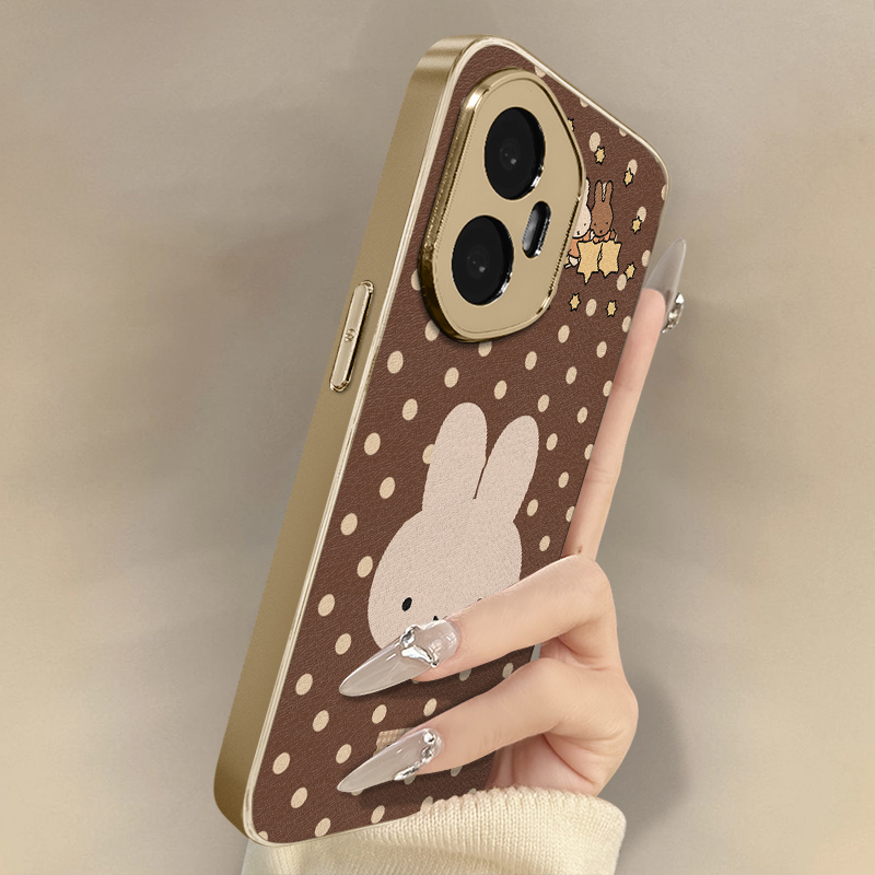 波点兔子适用于荣耀500手机壳500pro新款400卡通300可爱200小羊皮100网红90gt好看80男女POWER高级防摔支架