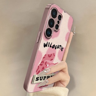 猫咪哭娃适用于三星galaxys25手机壳s24ultra新款 s23ultra卡通22网红s24可爱女高级支架全包防摔小羊皮保护套