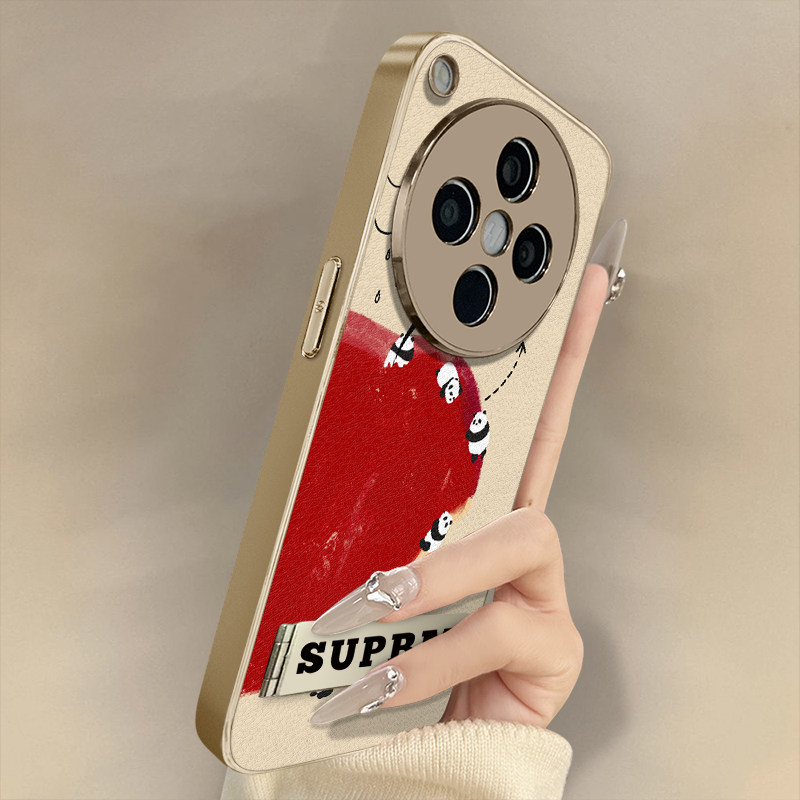 浙皇适用于oppofindx8手机壳x7ultra新款x6pro高级x5防摔a93s支架a72网红a57电镀a97小羊皮女可爱a2苹果熊猫