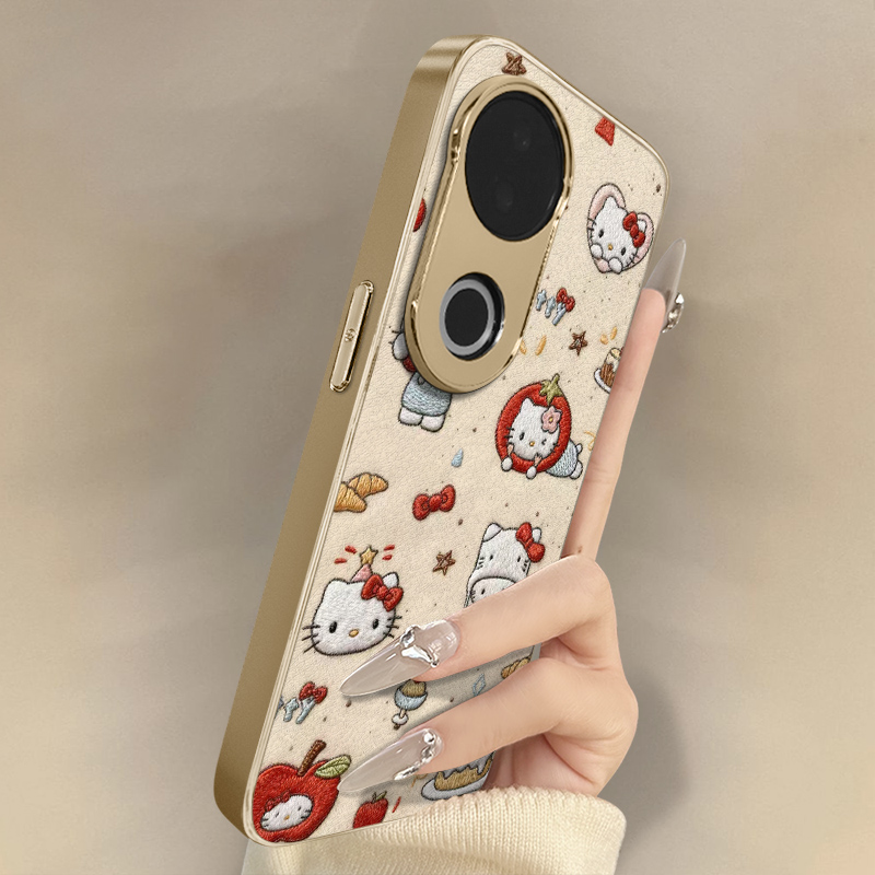 苹果kt猫适用于vivos30手机壳s20pro新款s18e卡通s17t网红15可爱s19女s16高级12支架s10全包防摔小羊皮保护套