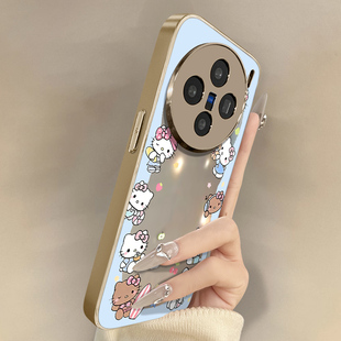 海滩小猫适用于vivox300手机壳x300pro新款 200s全包x100ultra镜头x90s防摔支架x80补妆镜面可爱Y500高级男女