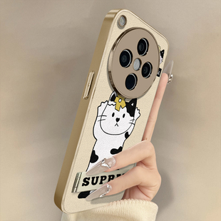 浙皇适用于oppofindx8手机壳x7ultra新款x6pro高级感x5可爱a97少女a93s创意a72防摔57支架羊皮网红a2举手猫咪