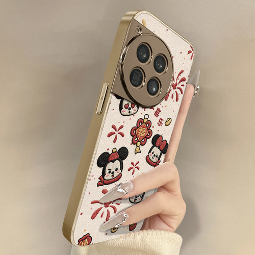 米奇平安喜乐适用于一加15手机壳一加13t新款13卡通12可爱小羊皮11网红Ace6好看ace5ultra男女3pro高级2v支架