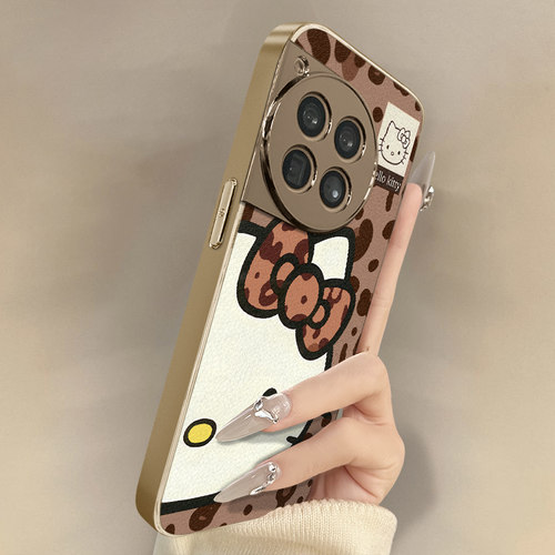 大脸kt猫适用于一加15手机壳1加13T新款12卡通11网红ace6可爱ace5pro女ace3高级2支架全包防摔小羊皮保护套