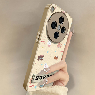小狗星星适用于OPPOFindX9手机壳x7ultra新款 findx8卡通x6网红x5可爱女a97高级a93s支架全包防摔小羊皮保护套