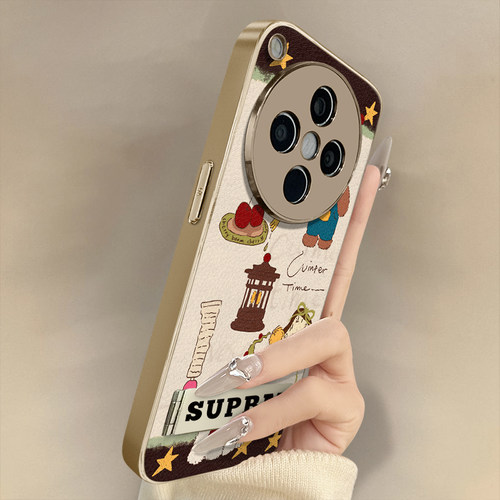 浙皇适用oppofindx8Pro手机壳X7Ultra高级x6网红x5a97新款A93s可爱女96电镀小羊皮58全包55防摔支架樱桃小熊