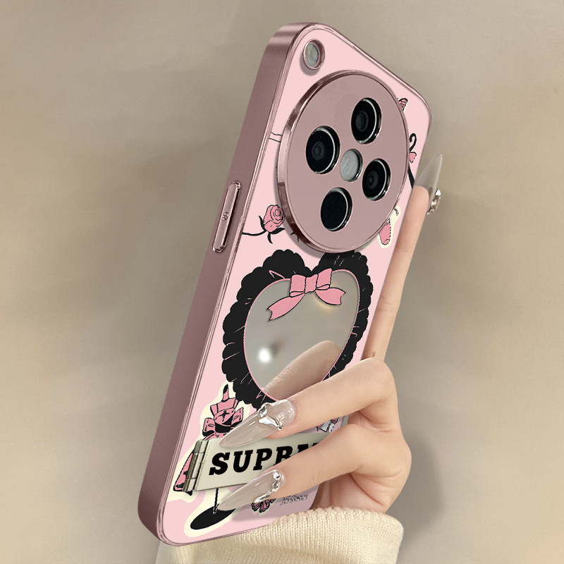 浙皇适用于oppofindx8手机壳x7ultra新款x6pro补妆x5网红a97可爱a93s女a72防摔a57支架a55镜面a2镂空爱心芭蕾