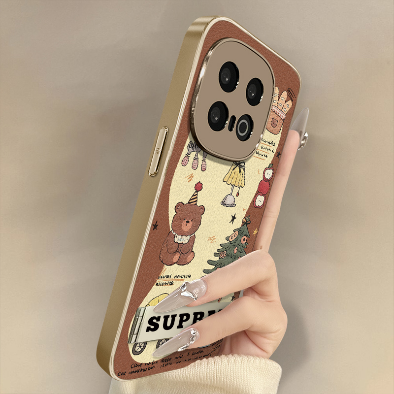 礼帽小熊适用于vivoiqoo15手机壳13新款12卡通neo11网红10可爱女高级8支架7全包防摔z10turbo小羊皮z9x保护套