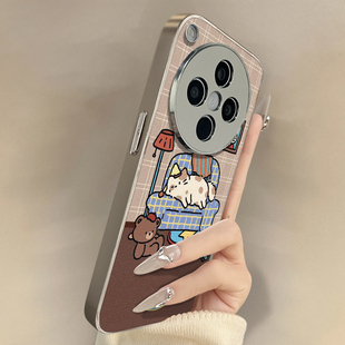 躺平猫咪适用于oppofindx9手机壳findx9pro新款 x8s卡通x7ultra可爱小羊皮x6网红x5好看a97男女A6高级防摔支架