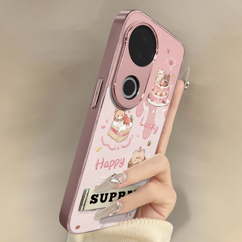 浙皇适用于vivos30手机壳s20pro新款s18e卡通s17t可爱15e女款12支架s19全包s16防摔小羊皮s10小熊蛋糕