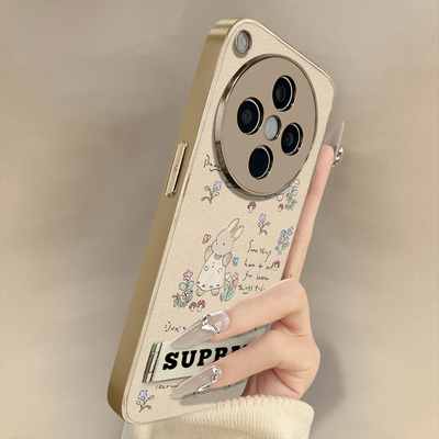 浙皇适用于oppofindx8手机壳x7ultra新款x6pro小羊皮x5高级a97电镀a93s防摔a72支架a57创意可爱女a55花丛兔子