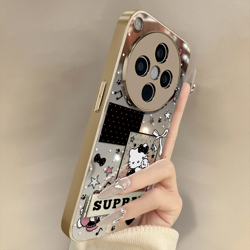 浙皇适用oppofindx8Pro手机壳X7Ultra高级x6网红x5a97新款A93s可爱女96电镀镜面58全包55防摔支架黑白kitty