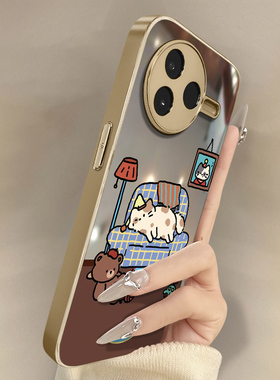 猫咪宅家适用于红米k90手机壳k90promax新款k80卡通k70网红可爱k60女50高级感note15r支架14电镀镜面13保护套