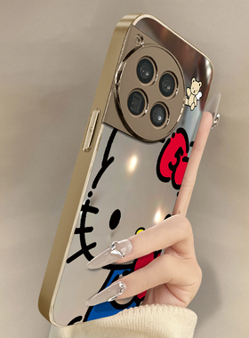 捧心kt猫适用于一加15手机壳一加13t新款13卡通12网红可爱11女Ace6高级感ace5ultra支架3pro电镀镜面2v保护套