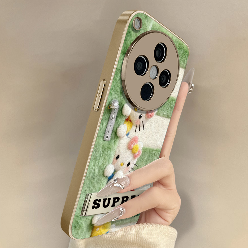 偷看kt猫适用于OPPOFindX9手机壳x7ultra新款findx8卡通x6网红x5可爱女a97高级a93s支架全包防摔小羊皮保护套