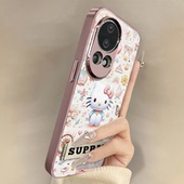 堆坐kt猫适用于华为nova14手机壳13新款 12ultra卡通11se网红10pro可爱9se女8高级7支架6全包防摔小羊皮保护套