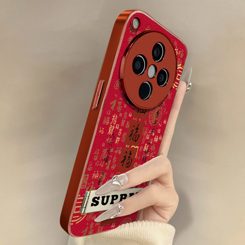 五福临门适用于OPPOFindX9手机壳x7ultra新款findx8文字x6网红x5国风女a97高级a93s支架全包防摔小羊皮保护套