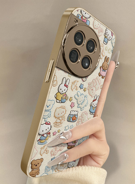 兔子kt猫适用于一加15手机壳一加13t新款13卡通12可爱小羊皮11网红Ace6好看ace5ultra男女3pro高级2v防摔支架