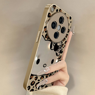 豹纹kt猫适用于oppofindx9手机壳findx9pro新款 x8s卡通x7ultra网红可爱x6女x5高级感a97支架A6电镀镜面保护套