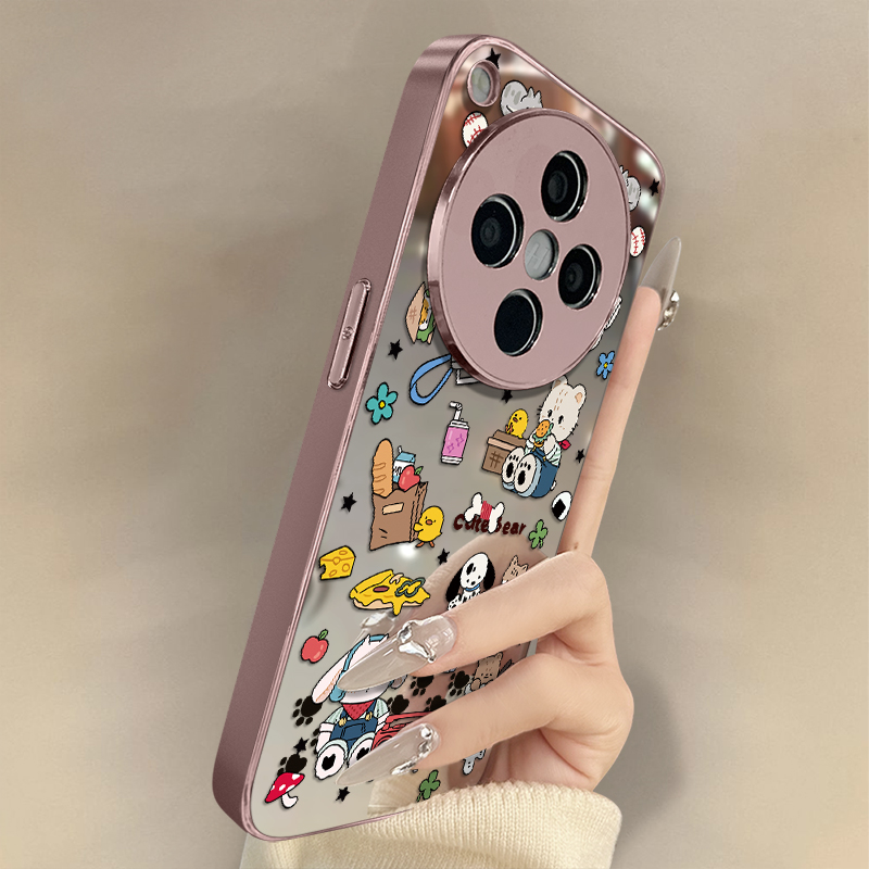 小熊日常适用oppofindx8Pro手机壳X7Ultra高级x6网红x5趣味a97新款A93s可爱女96电镀镜面58全包55防摔支架