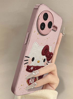 新春kt猫适用于红米k90手机壳k90promax新款k80卡通k70可爱小羊皮k60网红50好看note15r男女14高级13防摔支架