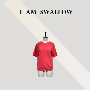 【南油实体店见主页】百棉红色短袖卫衣W-0146