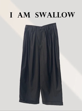 【A/M Swallow】2025年秋季新品高腰压褶皱宽腿裤225301#712