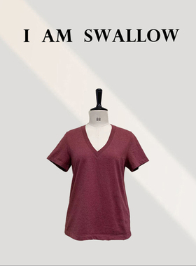 【南油实体店见主页】V领休闲百棉红色短袖T恤