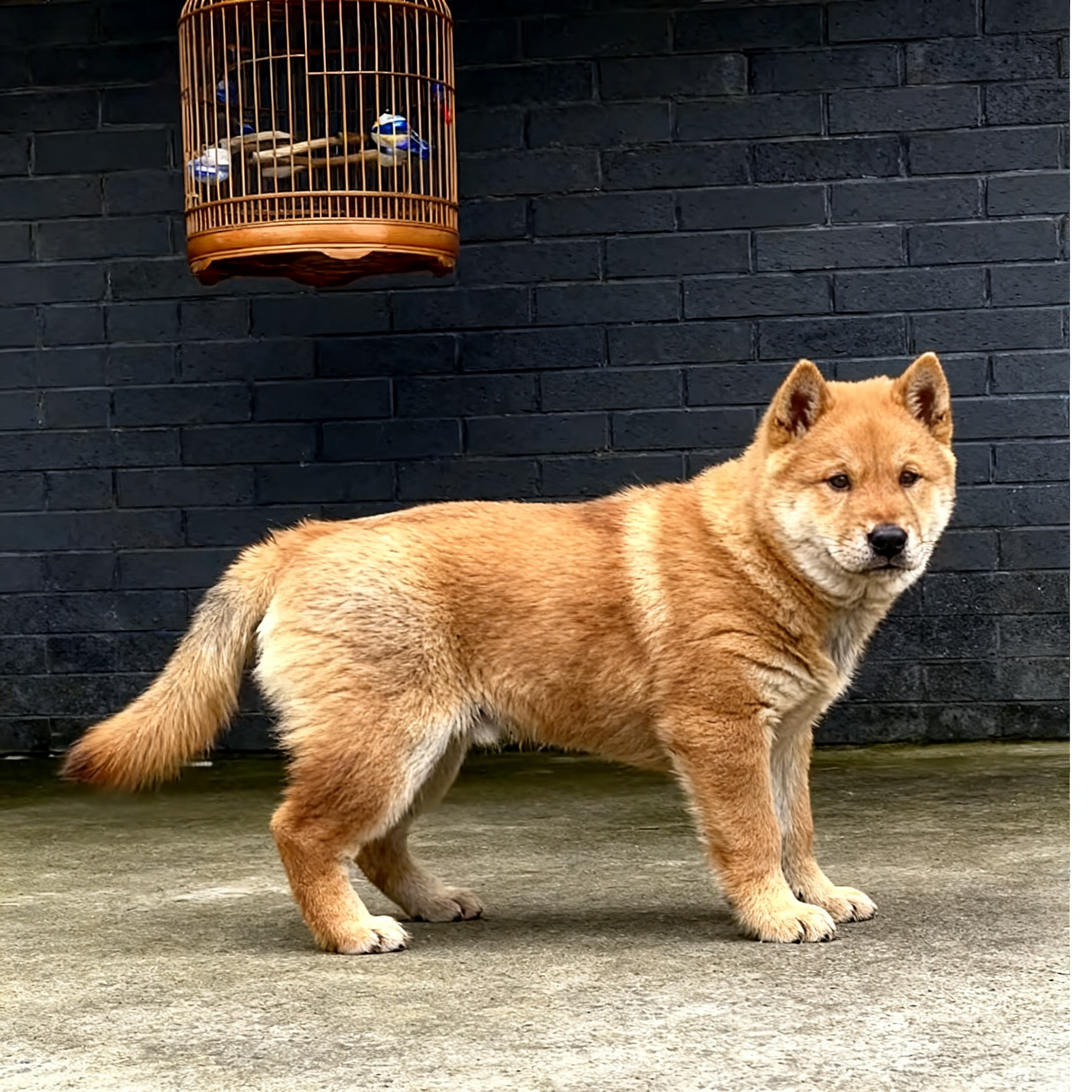 白面短毛看家狗狗小狗活体大黄狗