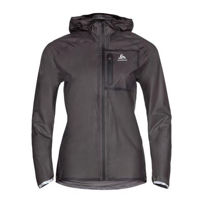 代购ODLO女士跑动夹克防水防雨透气可调节帽檐黑色轻量防风