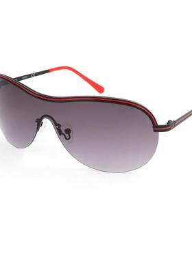 代购GUESS女士太阳镜防紫外线遮光护眼清晰视野盾形金属灰色镜片