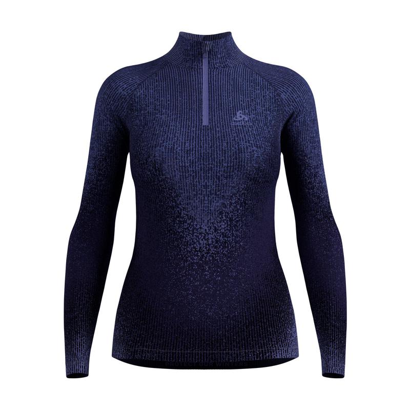 代购ODLO女士功能内衣速干透气防臭保暖长袖半拉链无缝设计