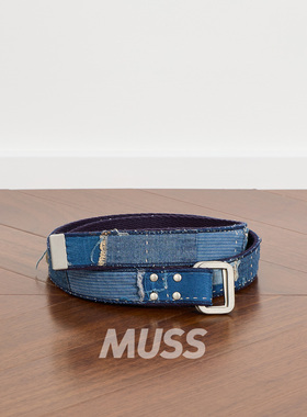 现货 KUON UPCYCLED BORO TYPE02 日产破坏拼接牛仔布皮带 25SS