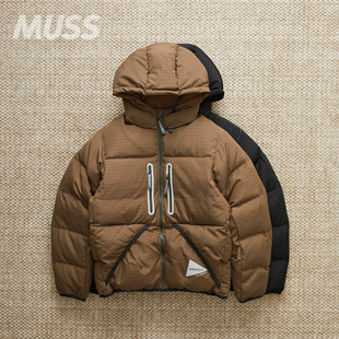 WANDER GRAMICCI WOOL 25AW 现货 联名羊毛混纺格纹羽绒服 AND